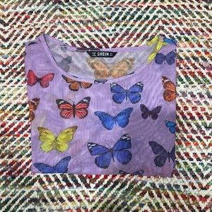 Shein Sheer Butterfly Top